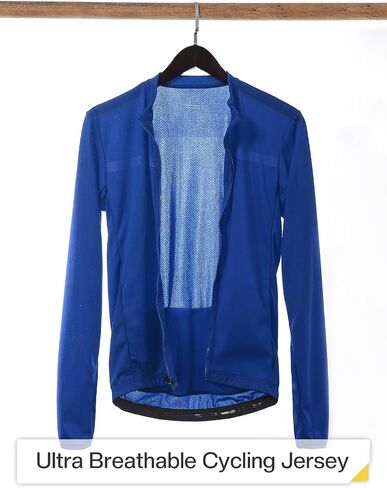 ARSUXEO Men's Cycling Jersey Long Sleeve Slim Fit Bike Jersey Biking Bicycle Cycling Shirt in Kuwait