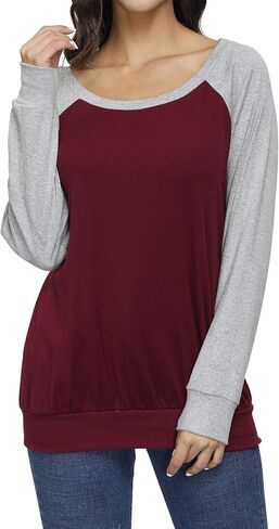 قمصان Cestyle للسيدات ذات رقبة دائرية وأكمام طويلة راجلان كاجوال in Kuwait