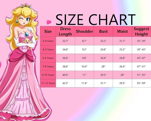 فستان الأميرة الخوخ من أومبيفيل للفتيات والأطفال مع قفازات تاج الشعر المستعار، أزياء عيد الهالوين in Kuwait