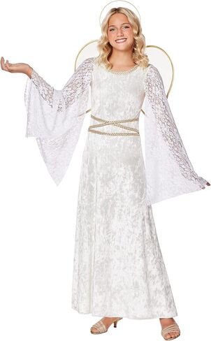 Spirit Halloween Kids White Lace Angel Costume| Easy costume | Girls costume | 3-piece costume in Saudi Arabia