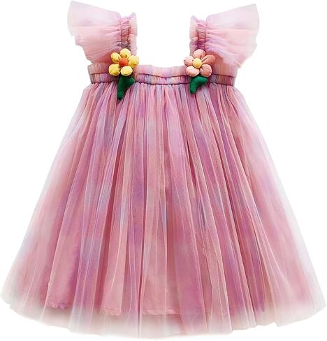 YETANLID Baby Girls Tulle Tutu Dress Summer Rainbow Color Dress Size 6M-5T in Kuwait