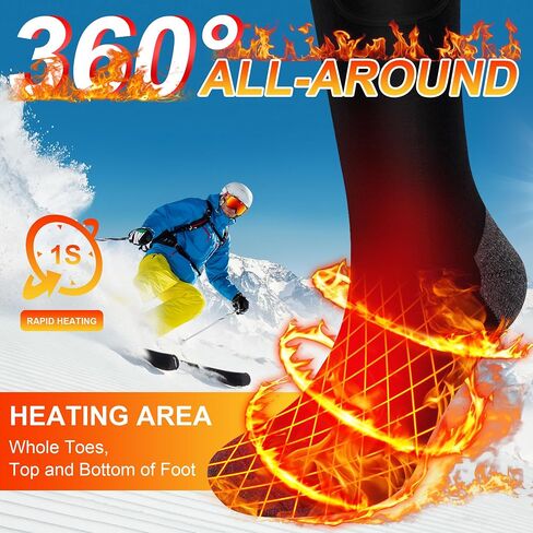 SVPRO Heated Socks,Electric Heated Ski Socks,Rechargeable Battery Heating Socks for Outdoor Skiing,Hiking,Camping,Hunting in Saudi Arabia