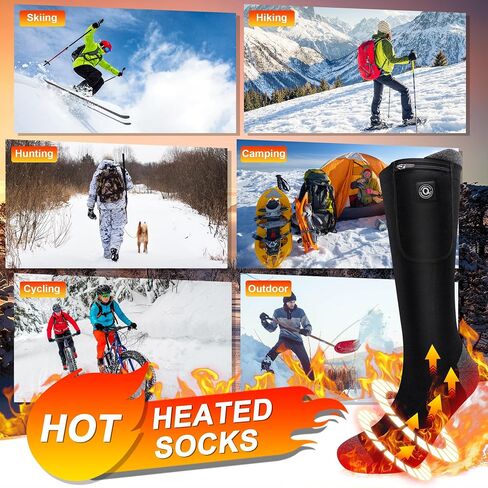 SVPRO Heated Socks,Electric Heated Ski Socks,Rechargeable Battery Heating Socks for Outdoor Skiing,Hiking,Camping,Hunting in Saudi Arabia