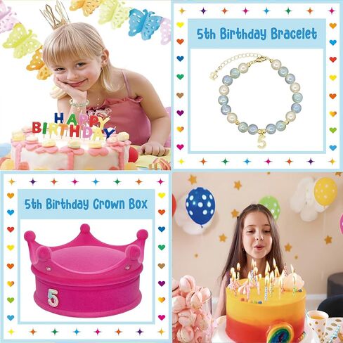 هدية عيد الميلاد الخامس للبنات، سوار عيد الميلاد الخامس ازرق، صندوق تاج عيد ميلاد 5، هدايا عيد ميلاد للبنات في سن 5 سنوات، مجوهرات عيد الميلاد الخامس، هدايا عيد الميلاد الخامس، افكار عيد الميلاد in Kuwait