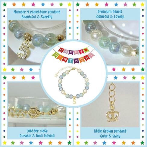 هدية عيد الميلاد الخامس للبنات، سوار عيد الميلاد الخامس ازرق، صندوق تاج عيد ميلاد 5، هدايا عيد ميلاد للبنات في سن 5 سنوات، مجوهرات عيد الميلاد الخامس، هدايا عيد الميلاد الخامس، افكار عيد الميلاد in Kuwait