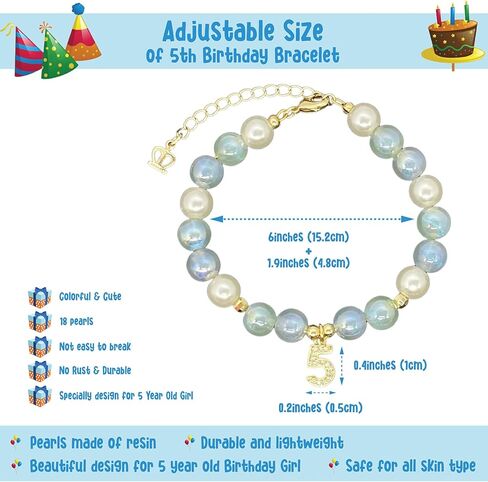 هدية عيد الميلاد الخامس للبنات، سوار عيد الميلاد الخامس ازرق، صندوق تاج عيد ميلاد 5، هدايا عيد ميلاد للبنات في سن 5 سنوات، مجوهرات عيد الميلاد الخامس، هدايا عيد الميلاد الخامس، افكار عيد الميلاد in Kuwait