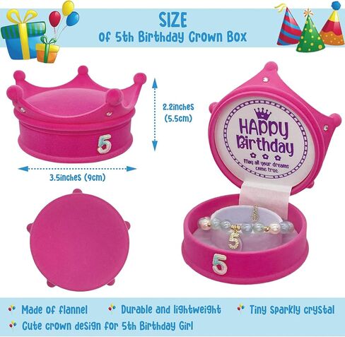 هدية عيد الميلاد الخامس للبنات، سوار عيد الميلاد الخامس ازرق، صندوق تاج عيد ميلاد 5، هدايا عيد ميلاد للبنات في سن 5 سنوات، مجوهرات عيد الميلاد الخامس، هدايا عيد الميلاد الخامس، افكار عيد الميلاد in Kuwait