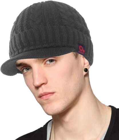 Janey&Rubbins Sports Winter Knit Visor Beanie with Bill Hat for Men and Women in Saudi Arabia
