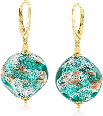 Ross-Simons Italian Multicolored Murano Glass Bead Drop Earrings in 18kt Gold Over Sterling in Saudi Arabia