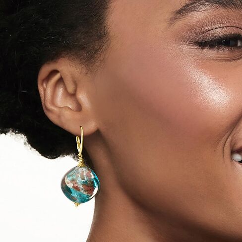 Ross-Simons Italian Multicolored Murano Glass Bead Drop Earrings in 18kt Gold Over Sterling in Saudi Arabia