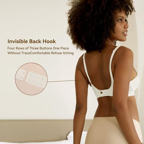 Niidor Seamless Wireless Bra V Neck Invisible Comfort Bra Breathable Wirefree Bralette Thin Soft Everyday Bra for Women in Kuwait