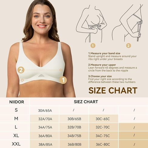 Niidor Seamless Wireless Bra V Neck Invisible Comfort Bra Breathable Wirefree Bralette Thin Soft Everyday Bra for Women in Kuwait