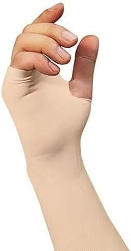 GREENPORT Unisex Cover Arm Sleeve Glove with Thumb Hole, for Driving/Riding/Sports & Outdoor Activities BEIGE Protection. in Kuwait