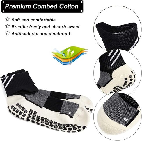 جورب رياضي مضاد للانزلاق للرجال والنساء، جورب كرة القدم مع مقابض، جورب شبشب مانع للانزلاق، جورب تدريب لليوجا وصالة الألعاب الرياضية وكرة القدم... in Kuwait