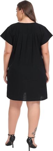 YZXDORWJ Women's Mexican Embroidered Plus Size Dress Floral Causal Fiesta Theme Boho Short Sleeve XXL Dress in Saudi Arabia