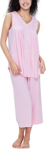 GYS Women's Pajama Set - Sleeveless Tank Top Pajamas for Women Capri Pajamas Summer Pjs in Saudi Arabia