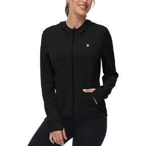BASUDAM Women's Hiking Shirts Lightweight UPF 50+ Sun Protection Open Zippered Outdoor Hoodie Jackets