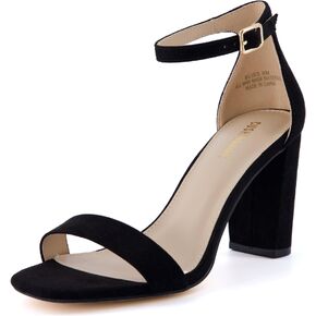 CUSHIONAIRE Women's Bliss one band mid block heel sandal +Memory Foam, Wide Widths Available