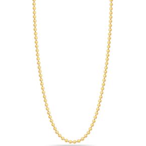 LeCalla 18K Gold Over Sterling Silver Italian 1.50 MM, 2 MM, 3 MM Ball Chain Necklace for Teen Women and Men 16, 18, 20, 22, 24 Inches, 925 Sterling Silver Chain Made in Italy with Lobster-Clasp