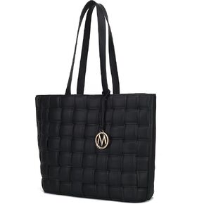 MKF Collection Tote Bag for Women, Vegan Leather Woven Top-Handle Satchel Handbag Purse in Kuwait