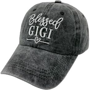 Waldeal Women's Blessed Grandma Hats Washed Denim Adjustable Baseball Cap for Mom
