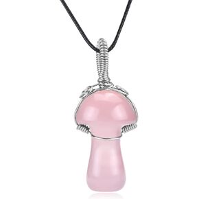 KESOCORAY الكريستال الطبيعي قلادة قلادة الفضة مطلي الأسلاك النحاسية ملفوفة الفطر الطبيعي Y2K مجوهرات Cottagecore كريستال قلادة للنساء الفتيات الأصدقاء in Kuwait