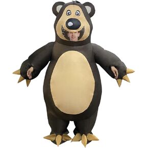 COMIN Inflatable Bear Costume Adults Blow Up Halloween Brown Costume Funny for Halloween Party in Kuwait