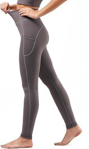 سروال يوجا نسائي عالي الخصر من Everweekend مع جيب للتحكم في البطن وتمارين رياضية وجري وصالة ألعاب رياضية غير شفافة in Kuwait