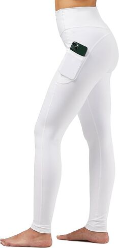 سروال يوجا نسائي عالي الخصر من Everweekend مع جيب للتحكم في البطن وتمارين رياضية وجري وصالة ألعاب رياضية غير شفافة in Kuwait