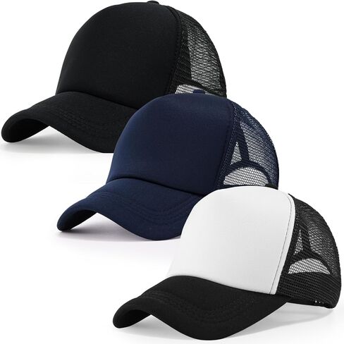 MEINICY Trucker Hat for Men Women Snapback Adjustable Baseball Cap Foam Plain Front Mesh Back Cap Classic 5 Panel Trucker Hat in Kuwait