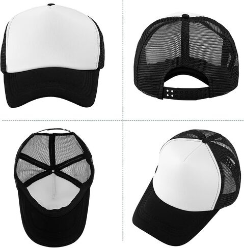 MEINICY Trucker Hat for Men Women Snapback Adjustable Baseball Cap Foam Plain Front Mesh Back Cap Classic 5 Panel Trucker Hat in Kuwait