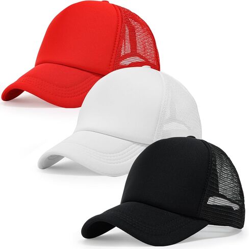 MEINICY Trucker Hat for Men Women Snapback Adjustable Baseball Cap Foam Plain Front Mesh Back Cap Classic 5 Panel Trucker Hat in Kuwait