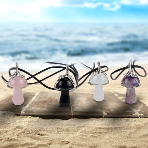 KESOCORAY الكريستال الطبيعي قلادة قلادة الفضة مطلي الأسلاك النحاسية ملفوفة الفطر الطبيعي Y2K مجوهرات Cottagecore كريستال قلادة للنساء الفتيات الأصدقاء in Kuwait