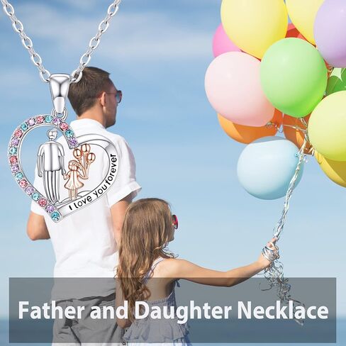 Tarsus Daughter Necklace from Dad, Daddy Love Daughter Forever, Father to Daughter Heart Pendant Necklace Birthday Fathers Days Gifts for Girls in Saudi Arabia