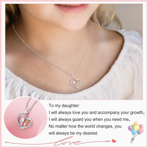 Tarsus Daughter Necklace from Dad, Daddy Love Daughter Forever, Father to Daughter Heart Pendant Necklace Birthday Fathers Days Gifts for Girls in Saudi Arabia