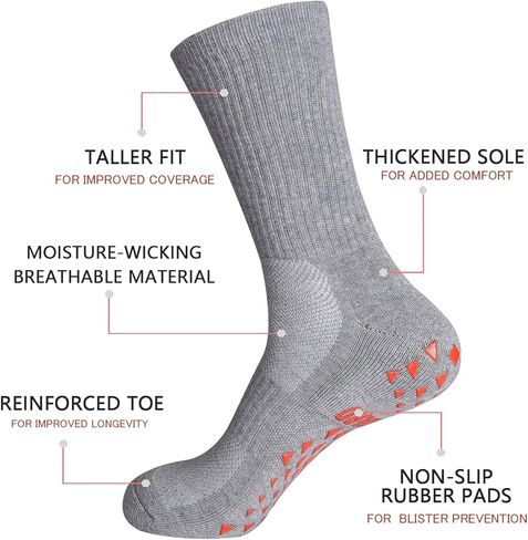 Soccer Socks Men Non Slip Grip Socks Soccer Athletic Socks for Football Basketball Volleyball 5 Pairs in Kuwait