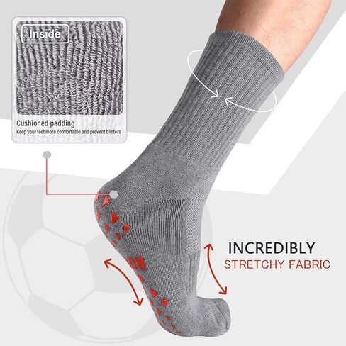Soccer Socks Men Non Slip Grip Socks Soccer Athletic Socks for Football Basketball Volleyball 5 Pairs in Kuwait