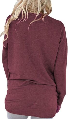 ZILIN Women's Casual Letter Print Crewneck T-Shirt Long Sleeve Tunic Tops Sweatshirt with Pockets in Kuwait