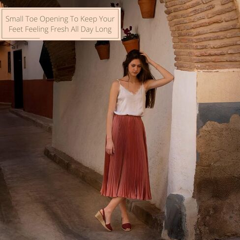 Espadrilles Wedges for Women, Dressy Soft Leather Peep Toe Womens Espadrille Sandals, Comfortable Casual Summer Slip On in Saudi Arabia