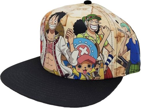Ripple Junction One Piece Anime 5 Panel منظم مسطح بيل Snapback قبعة قابلة للتعديل للرجال والنساء مرخصة رسميًا in Saudi Arabia