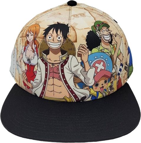Ripple Junction One Piece Anime 5 Panel منظم مسطح بيل Snapback قبعة قابلة للتعديل للرجال والنساء مرخصة رسميًا in Saudi Arabia
