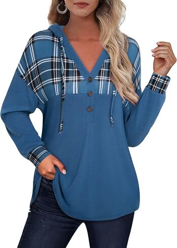 سترة نسائية من Unixseque بأكمام طويلة وغطاء للرأس وياقة على شكل حرف V وزر وقلنسوة in Kuwait