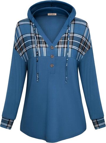 سترة نسائية من Unixseque بأكمام طويلة وغطاء للرأس وياقة على شكل حرف V وزر وقلنسوة in Kuwait