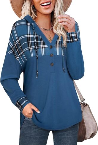 سترة نسائية من Unixseque بأكمام طويلة وغطاء للرأس وياقة على شكل حرف V وزر وقلنسوة in Kuwait