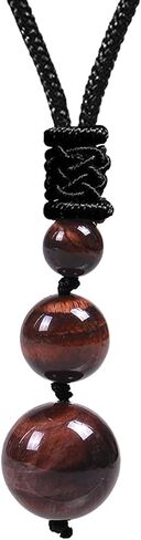 Crystal Necklaces for Women Men, Tigers Eye Amethyst Obsidian Round Necklace for Protection, Crystals and Healing Stones Pendant Jewelry for Spiritual in Kuwait