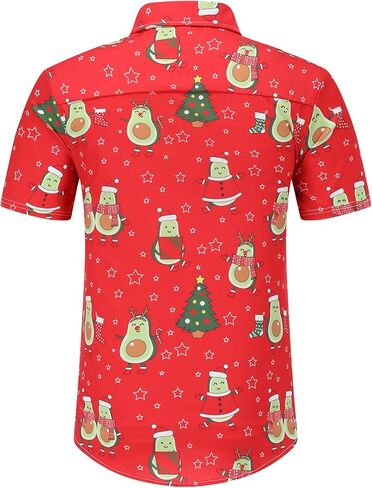 قمصان Pumwvls لعيد الميلاد للرجال، قمصان رجالية كاجوال بأكمام قصيرة وأزرار سفلية، قميص هاواي غير تقليدي in Kuwait