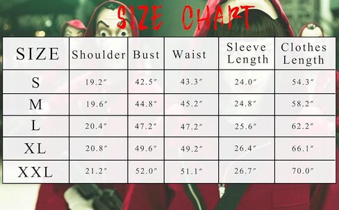 Enccfoeo Mens Halloween Costume Money Red Jumpsuit Adult Gangster Robber Cosplay Outfit Coveralls with Accessories Mask in Kuwait