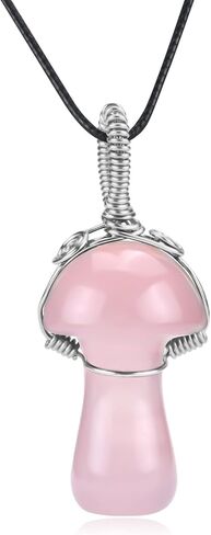 KESOCORAY الكريستال الطبيعي قلادة قلادة الفضة مطلي الأسلاك النحاسية ملفوفة الفطر الطبيعي Y2K مجوهرات Cottagecore كريستال قلادة للنساء الفتيات الأصدقاء in Kuwait