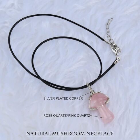 KESOCORAY الكريستال الطبيعي قلادة قلادة الفضة مطلي الأسلاك النحاسية ملفوفة الفطر الطبيعي Y2K مجوهرات Cottagecore كريستال قلادة للنساء الفتيات الأصدقاء in Kuwait