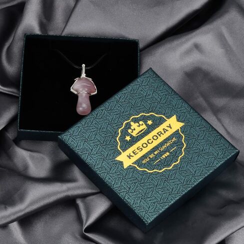 KESOCORAY الكريستال الطبيعي قلادة قلادة الفضة مطلي الأسلاك النحاسية ملفوفة الفطر الطبيعي Y2K مجوهرات Cottagecore كريستال قلادة للنساء الفتيات الأصدقاء in Kuwait